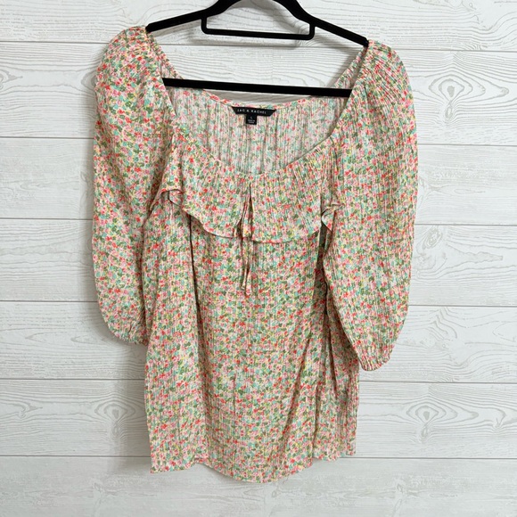 Zac & Rachel Tops - Zac & Rachael Women’s Pink Floral Rayon Boho Top. Size L